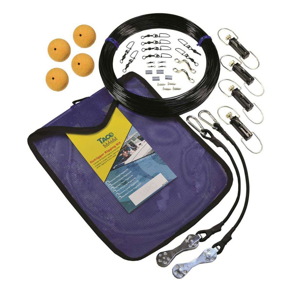 TACO Marine RK-0002MP Premium Mono Double Rigging Kit for Outrigger Poles 20 Feet or Larger