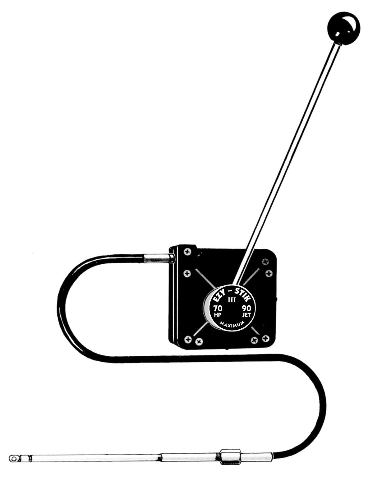 Ezy-Glide Ezy-Stik III Mechanical Marine Steering System - Complete Stick Steering Kit, Available in 10' to 15' Cable Lengths