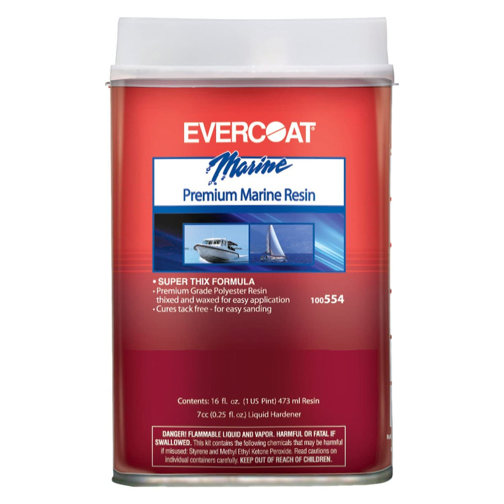 Fiberglass Evercoat Boat Yard Fiberglass Resin - Marine Polyester Repair Resin, Pint to Quart