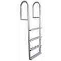 JIF Marine 4-Step Stationary Dock Ladder, Wide 4 Inch Non-Slip Steps, Anodized Aluminum, 750 lb Capacity (DJV4-W)