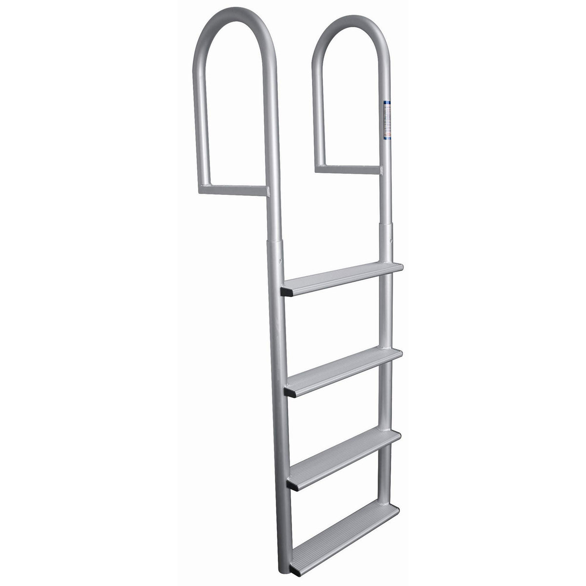 JIF Marine 4-Step Stationary Dock Ladder, Wide 4 Inch Non-Slip Steps, Anodized Aluminum, 750 lb Capacity (DJV4-W)