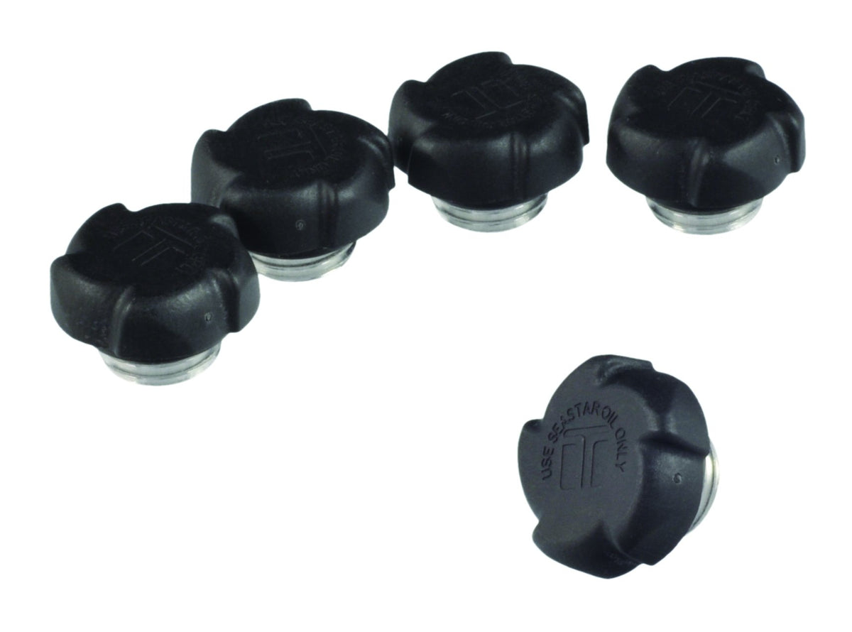 SeaStar HP6126 Helm Vent Plugs, 5-Pack, Black Plastic