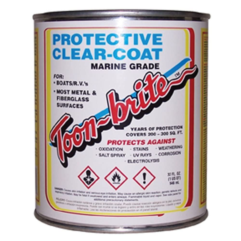 Toon-Brite Protective Clear Coat for Aluminum, Fiberglass & Metal Boats - Quart, Gallon, Aerosol