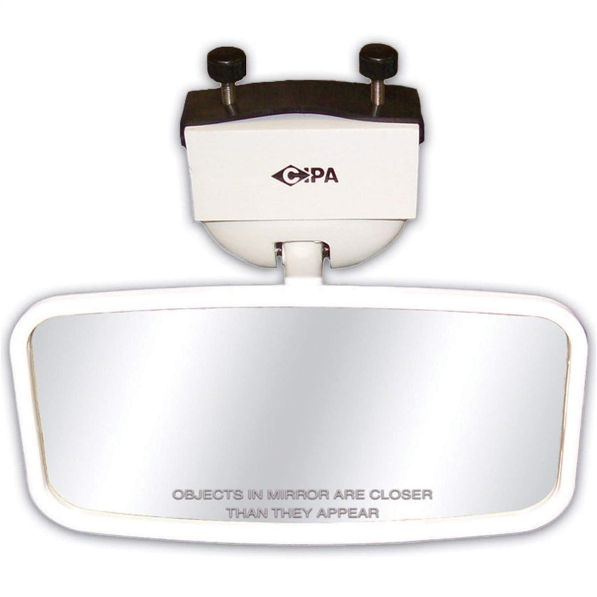 CIPA Concept II Convex Marine Mirror, 4 x 8 Inch, Universal Windshield Mount - Available in Black or White