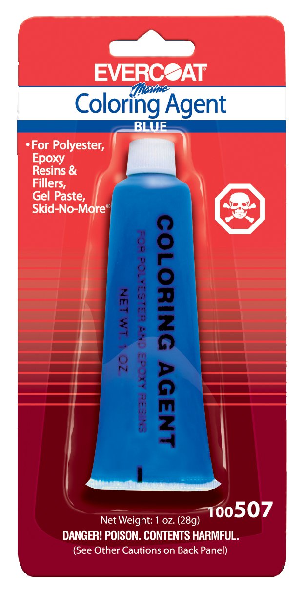 Evercoat Fiberglass Resin & Gel Coat Colorant Tints, 1 oz - Available in Red, Sunset Yellow, Brown, Admiral Blue, Black, and White