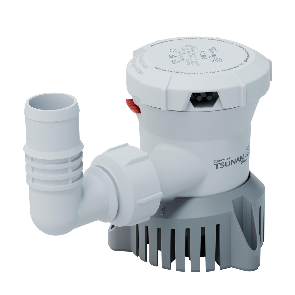 Attwood Tsunami Mk2 T1200 12V Manual Bilge Pump, 1200 GPH, Direct Replacement for Attwood 4612-7
