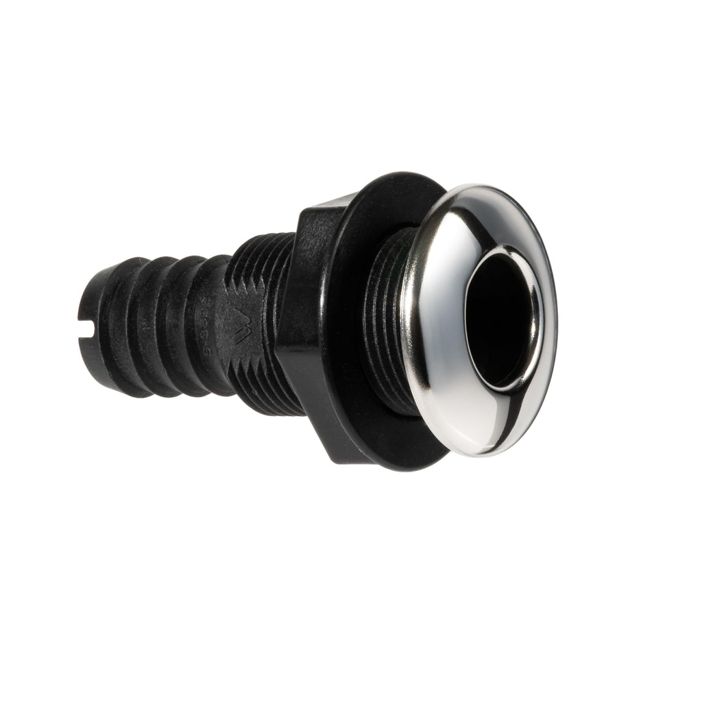 Whitecap Industries Straight Thru-Hull Fittings with Barb, Stainless Steel and Nylon - Available in 1" to 1-1/8" Hose