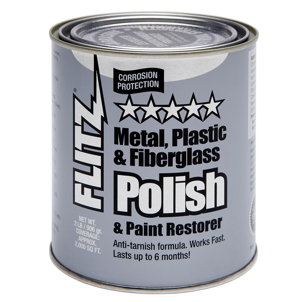 Flitz Metal Polish Paste - Non-Abrasive Polish for Chrome, Stainless Steel, Aluminum, Brass, Copper, Silver, Nickel, Plastic & Fiberglass - Available in 1.76 oz to 2 lb Sizes