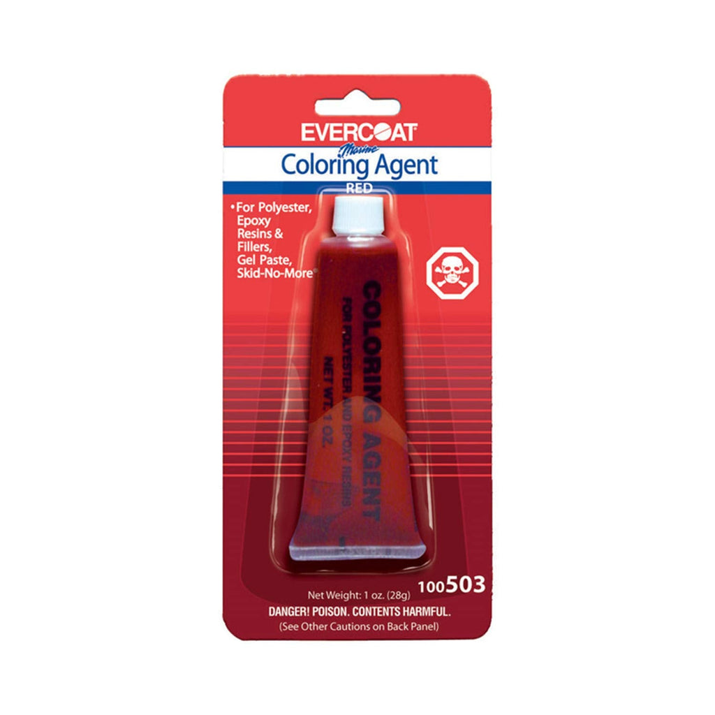 Evercoat Fiberglass Resin & Gel Coat Colorant Tints, 1 oz - Available in Red, Sunset Yellow, Brown, Admiral Blue, Black, and White