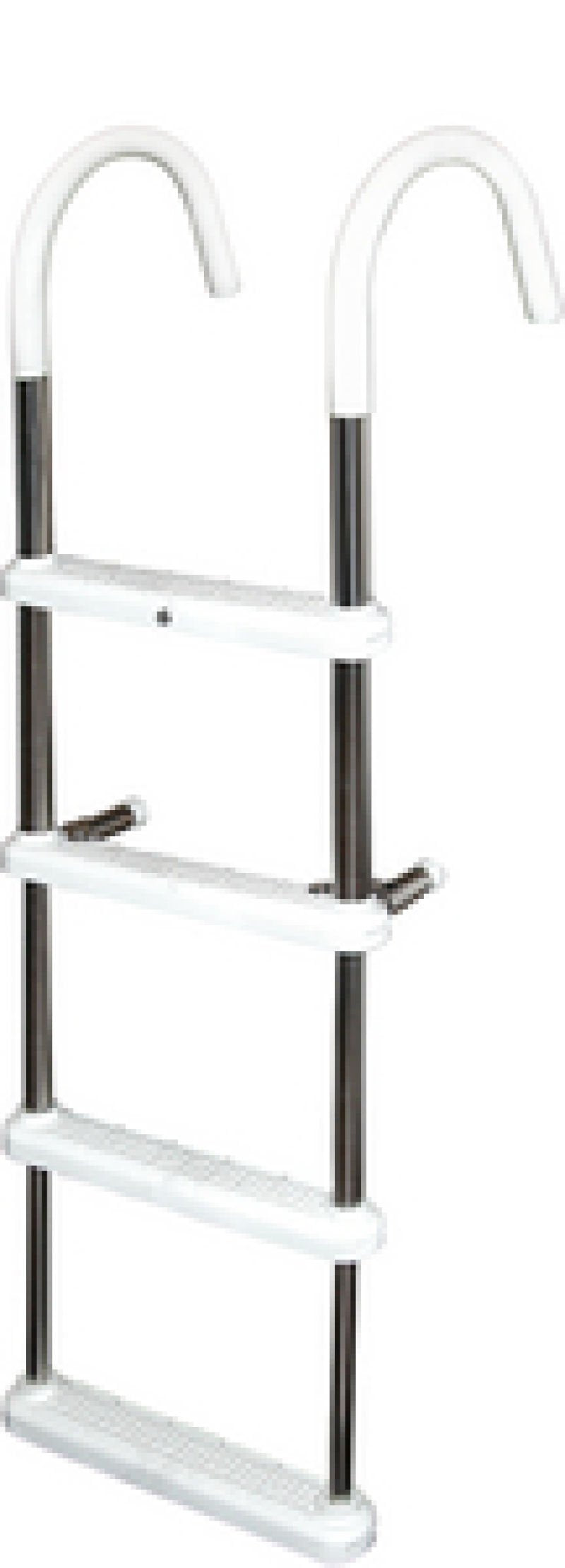 JIF Marine 4-Step Aluminum Gunwale Hook Ladder DMT4A-7, Telescoping Boat Ladder