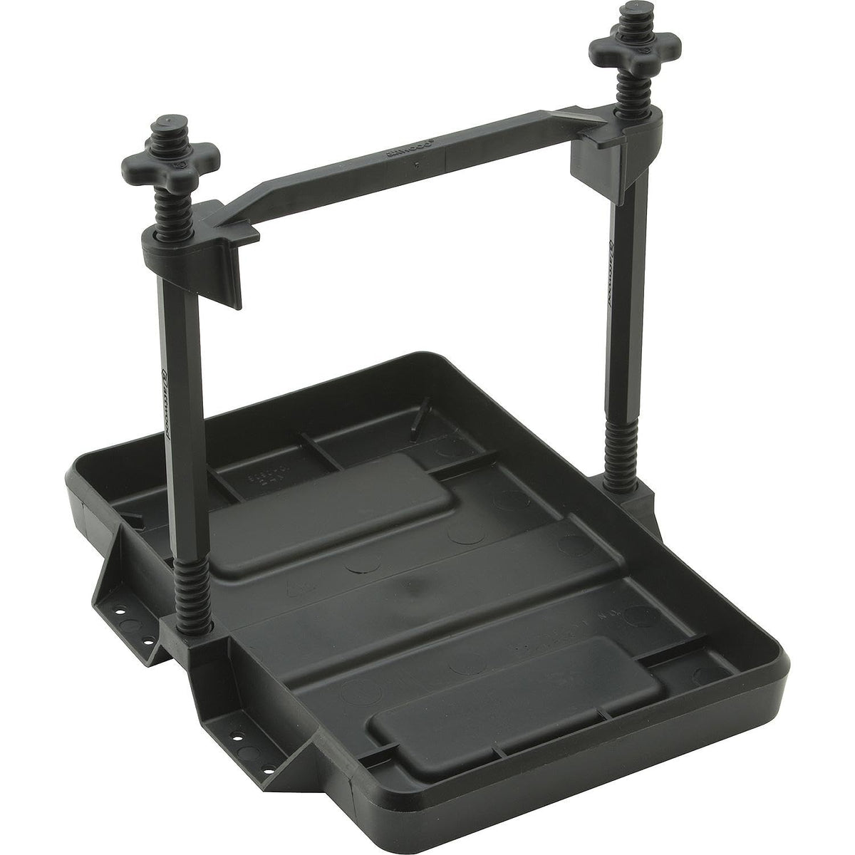 Attwood 9097-5 Heavy-Duty Adjustable Battery Tray for Group 24/24M/24F Batteries, Black Plastic