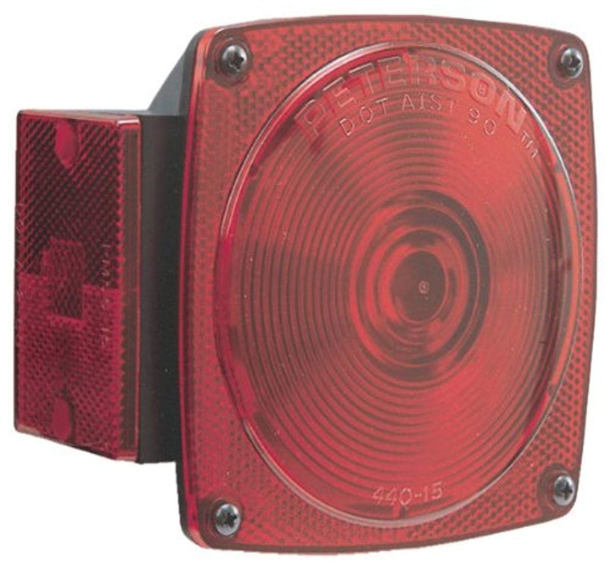 Anderson Marine E440L Left Side Tail Light, Under 80 Inch Trailers, Stop/Turn/Tail with License, 4.5 x 4.75 Inch