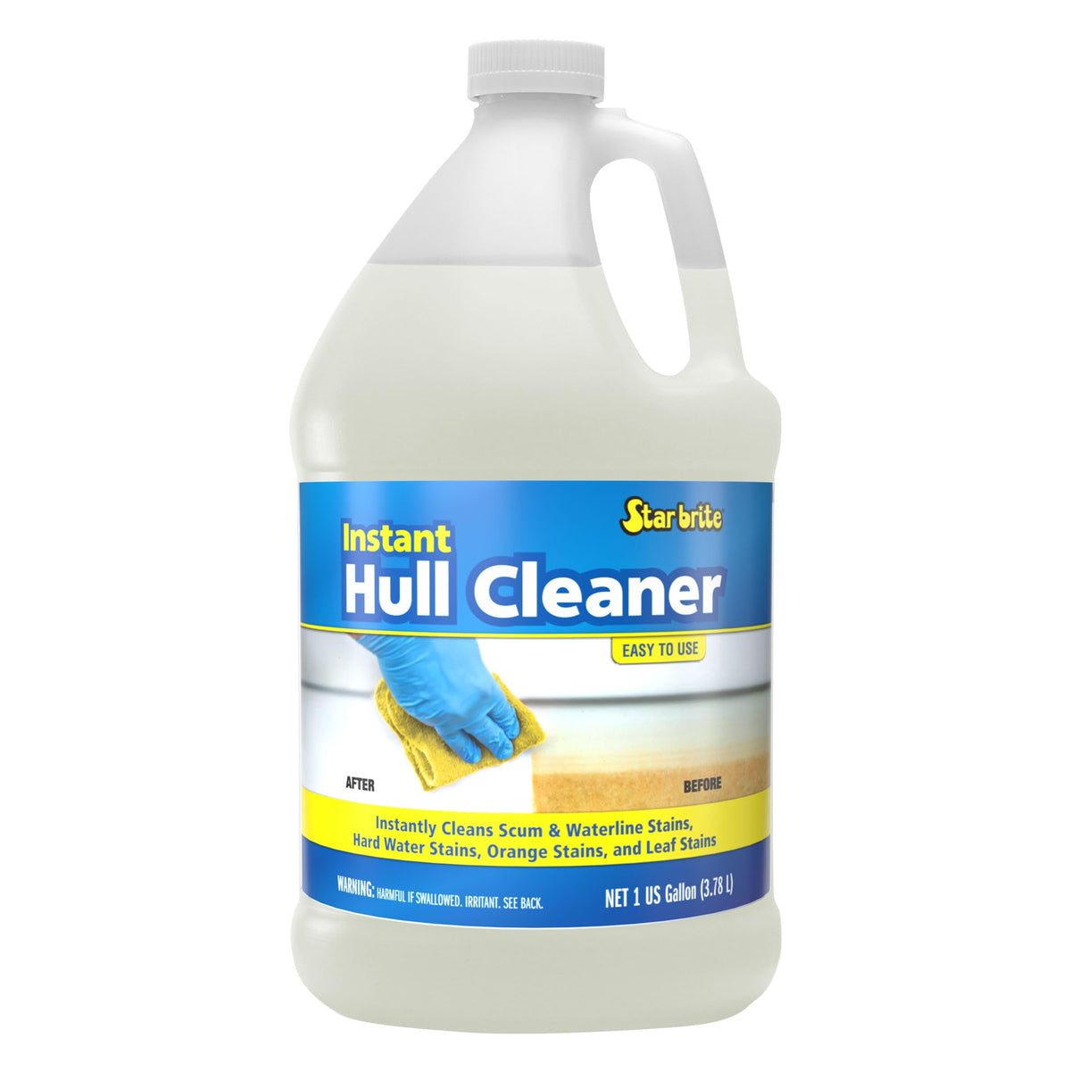 Star brite Instant Hull Cleaner - Wipe-On Rinse-Off Stain Remover for Fiberglass, Plastic & Painted Hulls, 128 Ounce Gallon