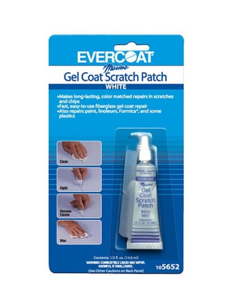Evercoat Gel Coat Scratch Patch - White Fiberglass Repair, Tube or Buff Kit