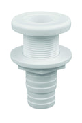 Attwood 3874-3 Polypropylene Thru-Hull Connector Fitting, White, Fits 1-1/8 to 1-1/4 Inch ID Hose