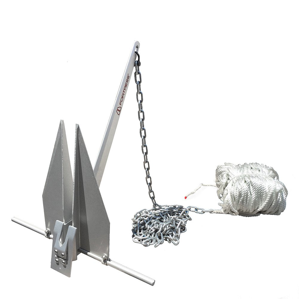 Fortress Anchors FX-AS Complete Anchoring System - Fluke Anchor Kit with 3/8" x 250' Rode, FX-7-AS to FX-11-AS