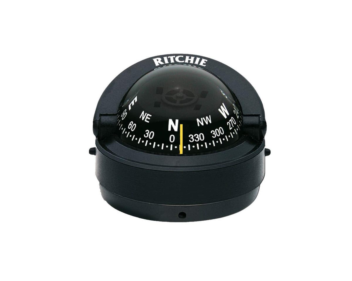 Ritchie Explorer S-53 Surface-Mount Boat Compass, 2-3/4" Dial - Available in Black or White