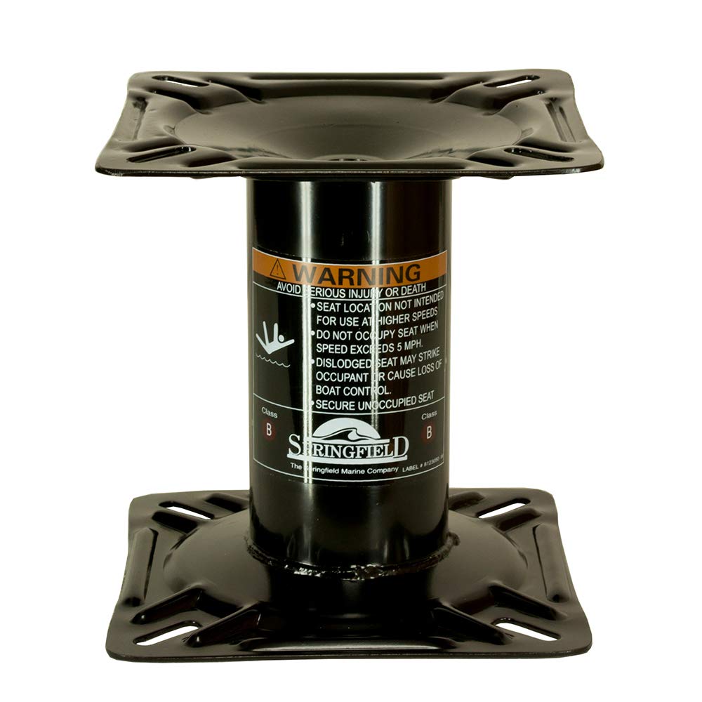 Springfield 7 Inch Fixed Height Economy Boat Seat Pedestal, Black