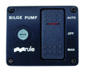 Rule 43 Marine Bilge Pump Panel Switch, 12 Volt 3-Way Rocker (Automatic/Off/Manual), Black