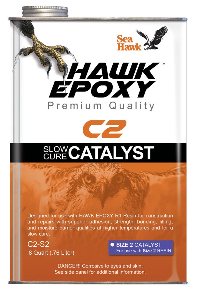 Sea Hawk Hawk Epoxy Slow Cure Catalyst - C2-S Series, 1.5 Pint to 2.8 Quart