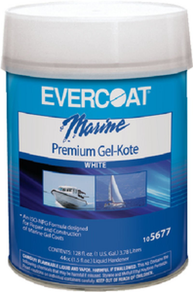 Evercoat Gel-Kote White Fiberglass Gel Coat, Gloss Finish - Available in Quart and Gallon