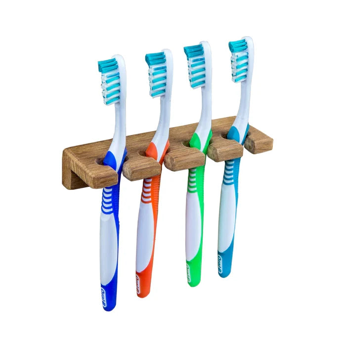 Whitecap Industries 5-3/4 Inch Premium Grade Teak Toothbrush Holder, Holds 4 Toothbrushes