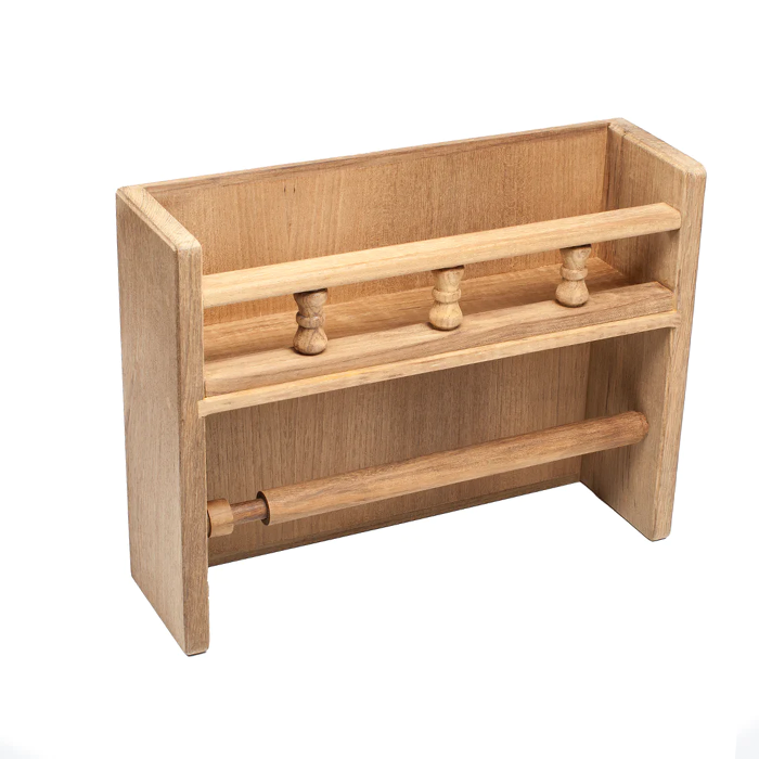 Whitecap Industries 62446 Solid Teak Spice Rack with Paper Towel Holder, 13-1/16 x 10 x 3-3/4 Inch