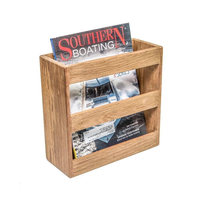Whitecap 62504 Teak Magazine/Utility Rack, 9-3/4 Inch Wall-Mount or Free-Standing