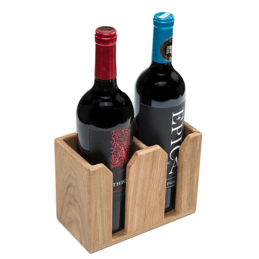 Whitecap Teak Two-Bottle Wine Rack, 62620 - Solid Teak, Bulkhead or Wall Mount