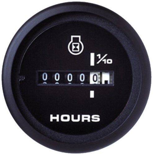 Sierra 62719P Hourmeter, Black Premier Pro 2 Inch Gauge, 12-24 VDC