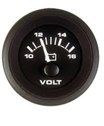Sierra Premier Pro 62730P Voltmeter Gauge, 8-18 VDC, 2 Inch Black Dial