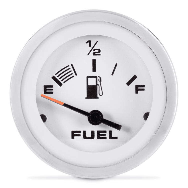 Sierra 65496P Lido 2 Inch Fuel Gauge, E-1/2-F Dial, Scratch Resistant Lens