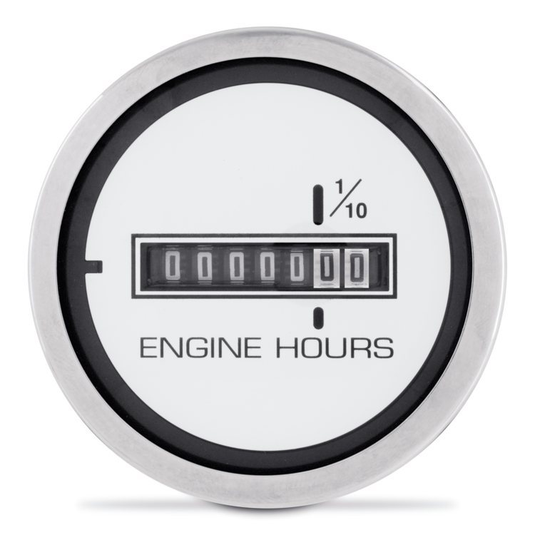 Sierra 65497P Lido 2 Inch Hourmeter Gauge, Scratch Resistant, 12-24VDC