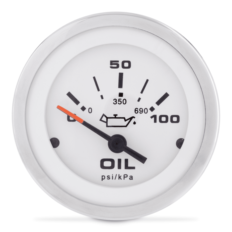 Sierra 65498P Lido Electric Oil Pressure Gauge, 0-100 psi, 2 Inch Dial