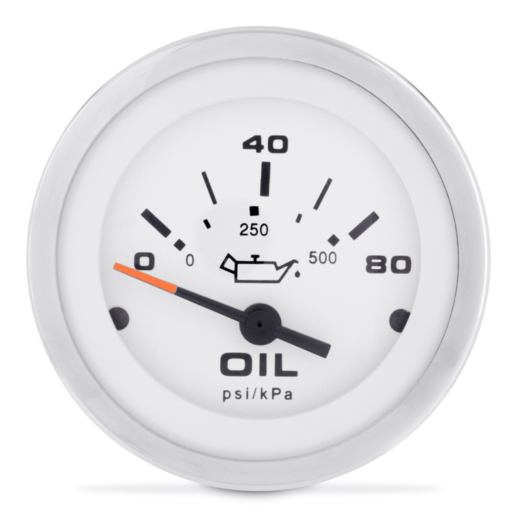 Sierra 65501P Lido Electric Oil Pressure Gauge, 2 Inch, 0-80 psi