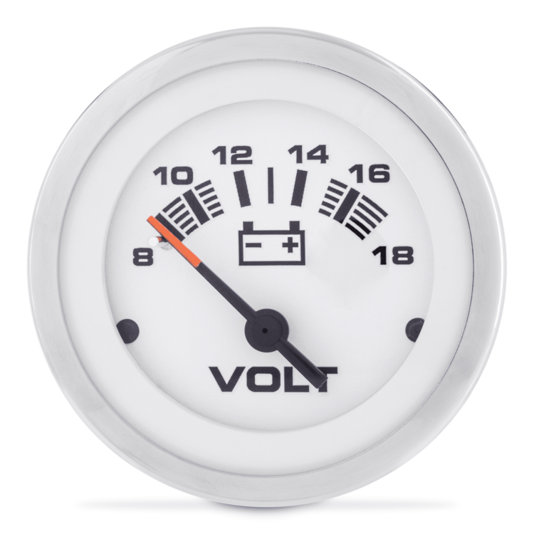 Sierra 65506P Lido 2 Inch Voltmeter Gauge, 12 Volt System, 8-18 VDC