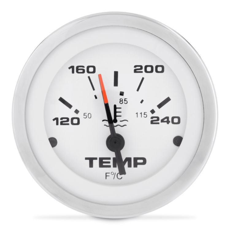 Sierra 65509P Lido Water Temperature Gauge, 2 Inch, 120-240 Degrees F, I/O and I/B
