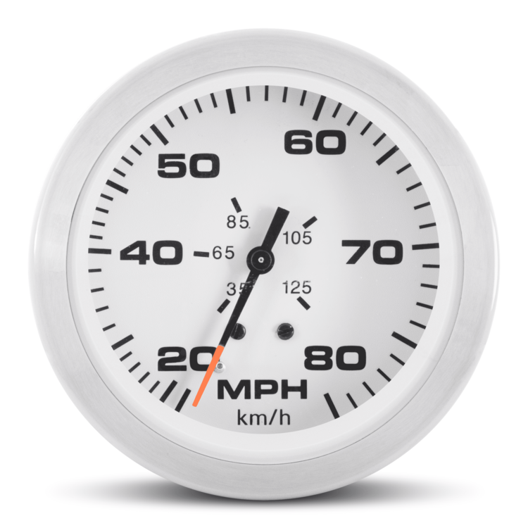 Sierra 65670P Lido Pitot Type Speedometer Kit, 3 Inch Dial, 20-80 MPH