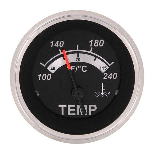 Sierra 67020P Sterling Electric Water Temperature Gauge, 2 Inch, Black
