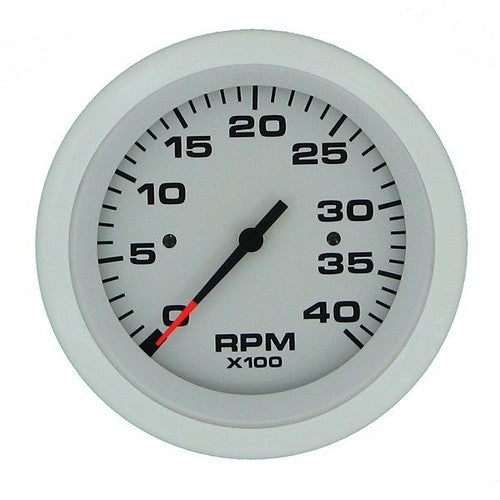 Sierra 68373P Tachometer, 3 Inch, 0-4000 RPM, Alternator Sender, White Bezel