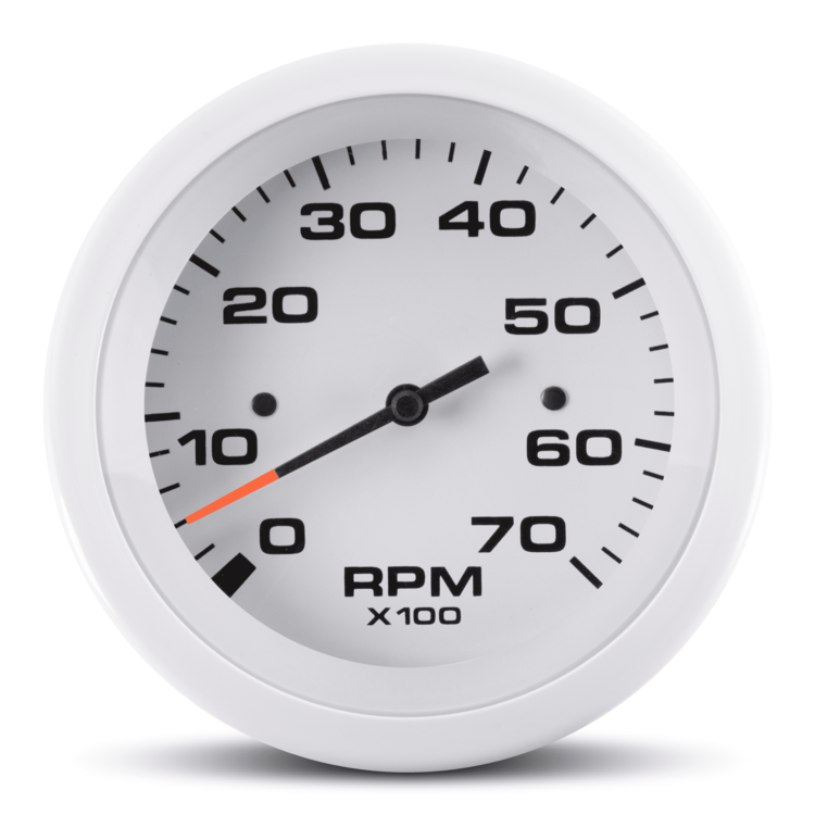Sierra 68374P Tachometer 3 Inch, 0-7000 RPM, Arctic White, O/B ALT./COIL Sender