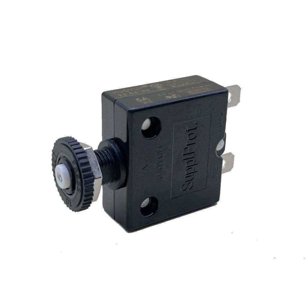 Blue Sea Systems 7052 Push Button Reset Only Quick Connect Circuit Breaker, 5 Amp DC