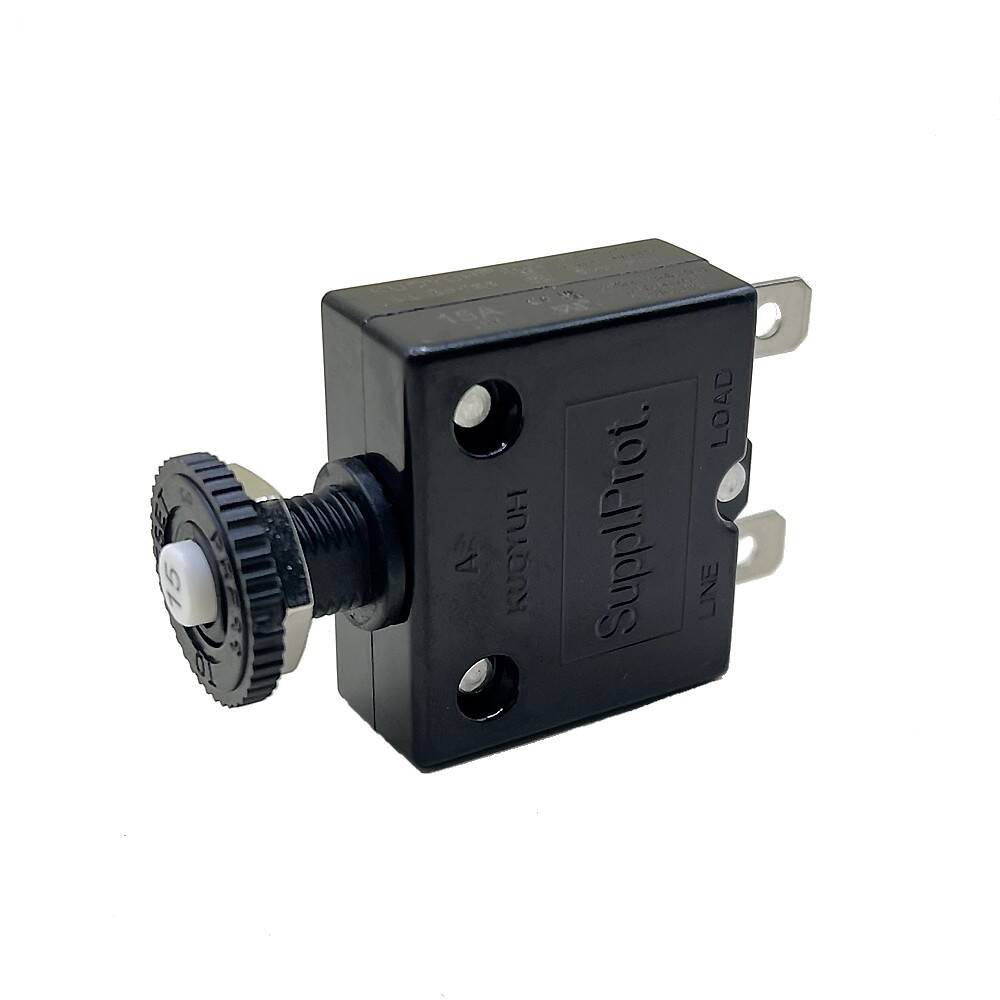 Blue Sea Systems 7056 15 Amp Push Button Reset Only Circuit Breaker, Quick Connect Terminals