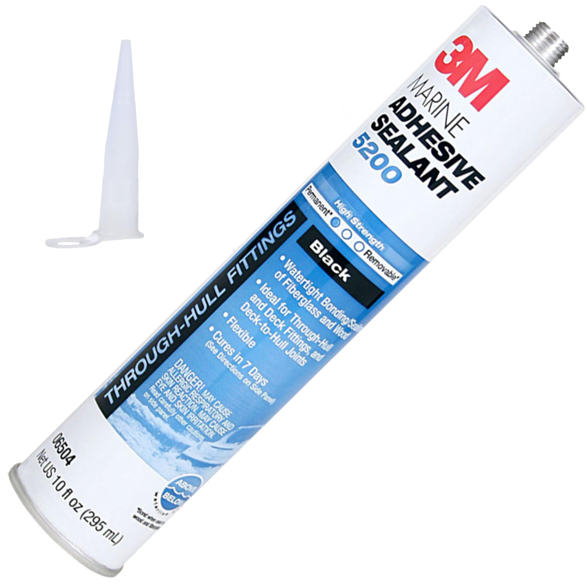 3M Marine Adhesive Sealant 5200 - Permanent Polyurethane Boat Sealant, Available in 3 fl oz to 10 fl oz, Black or White