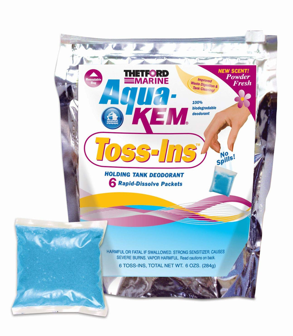 Thetford Aqua-Kem Marine Toss-Ins Holding Tank Treatment, 16-Pack