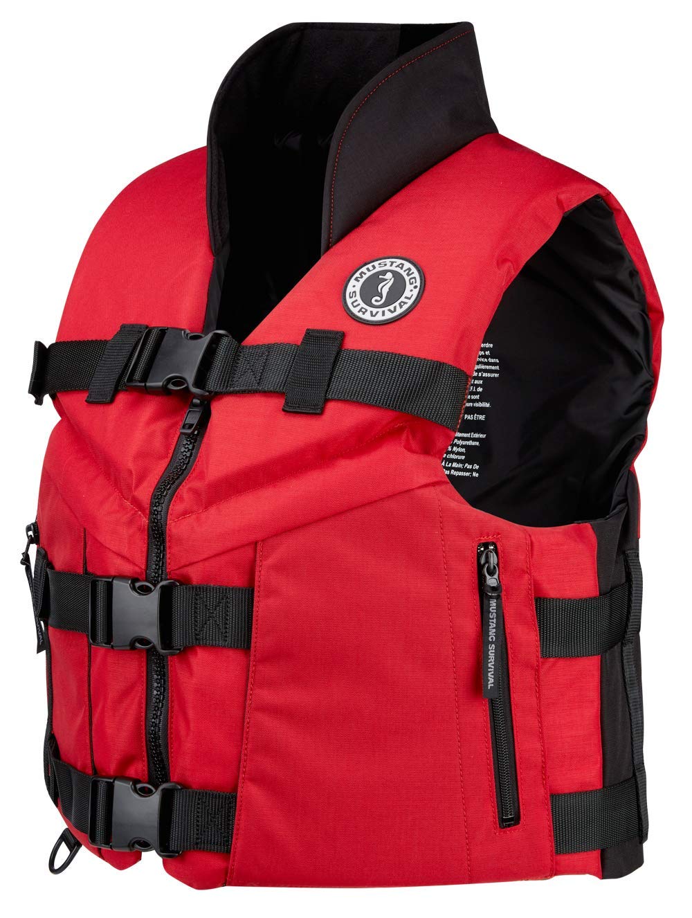Mustang Survival Accel 100 Fishing Life Vest, USCG Level 70 PFD, Red/Black - Available in Large to XXXL