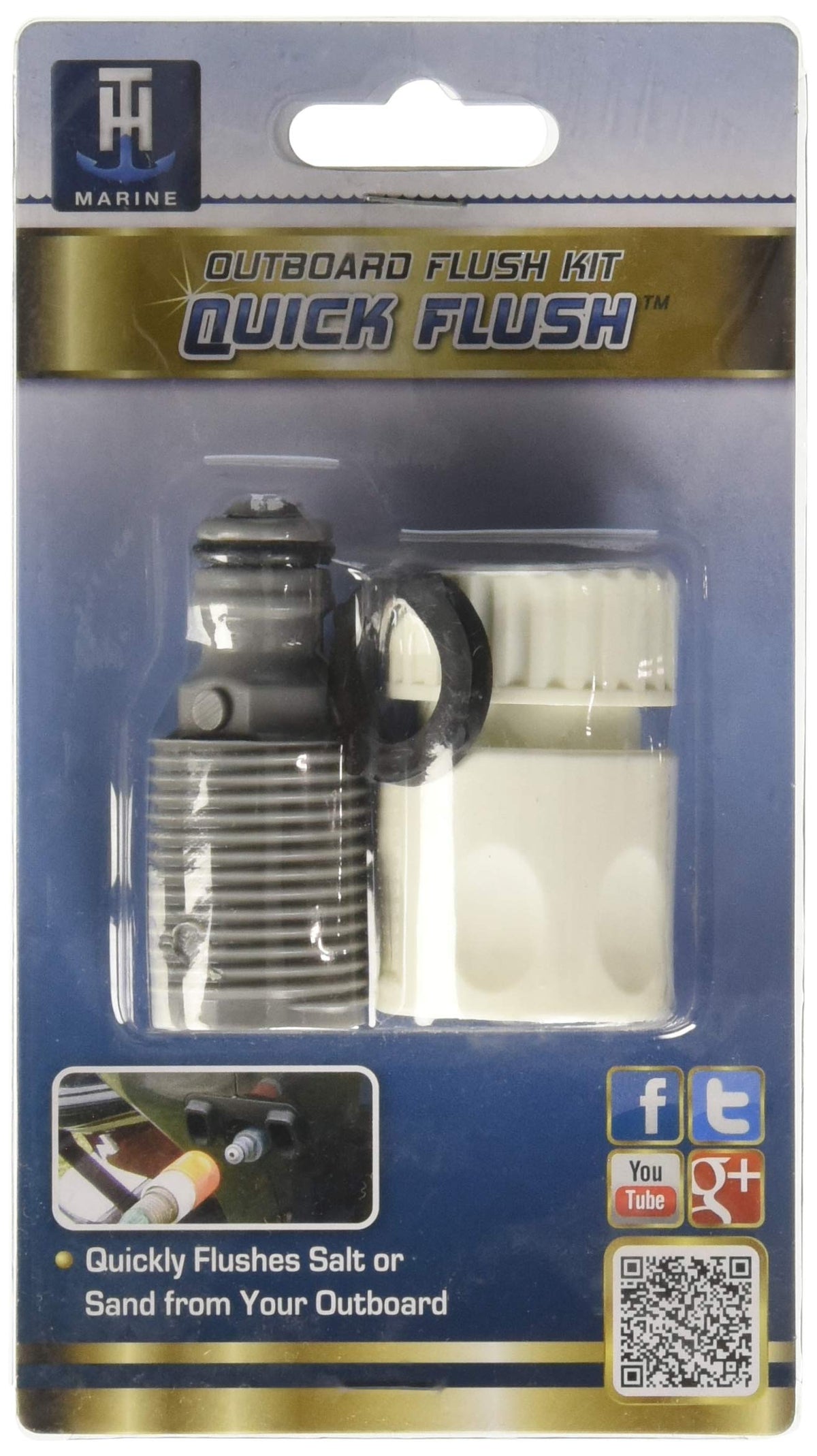 T-H Marine Quick Flush Kit QF-2K for Mercury and Yamaha Outboard Engines, Blue