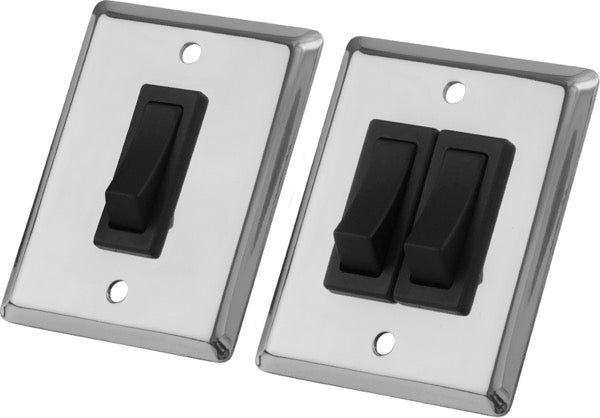 Sea-Dog Double Gang Wall Switch Panel 403020-1 - 304 Stainless Steel, 12V, 2 SPDT Switches