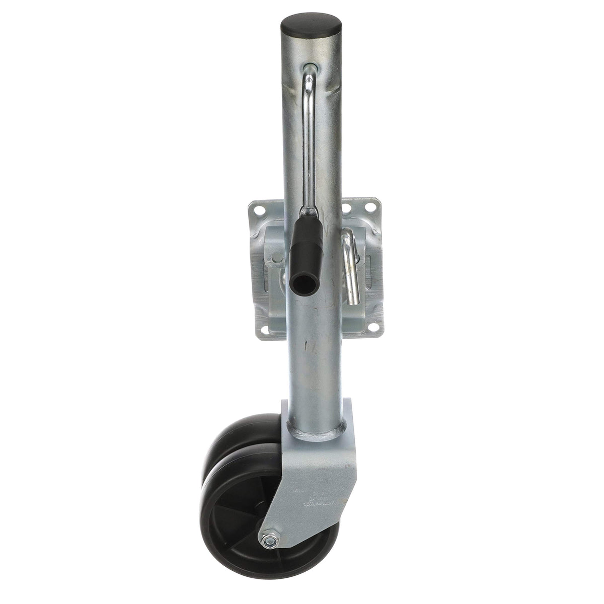 Attwood 11126-4 Fold-Up Trailer Jack, 1500-Pound Capacity, Dual Wheel, Fits 3 Inch x 5 Inch Tongue
