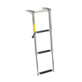 Garelick 19676 Over Platform Telescoping Ladder, 3-Step, 304 Stainless Steel, 275 Pound Capacity